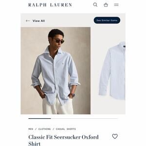 RALPH LAUREN 100% Cotton Men's Striped Button Up Collared Shirt Size Medium